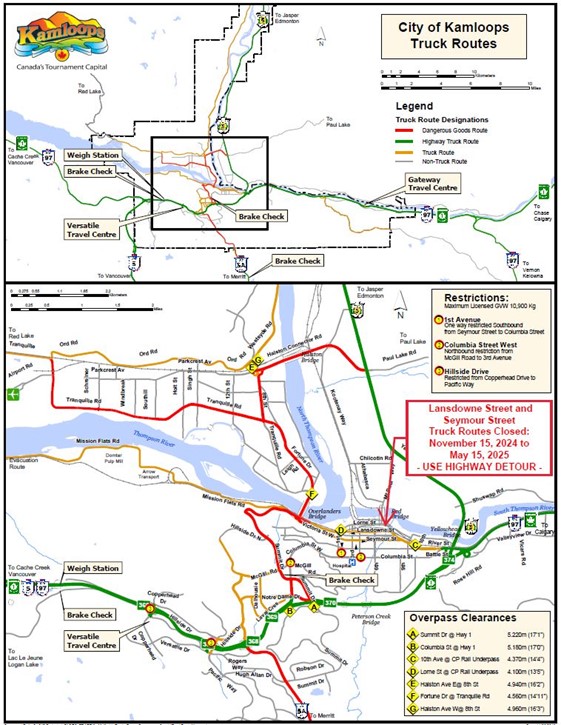 kamloops truck route map 