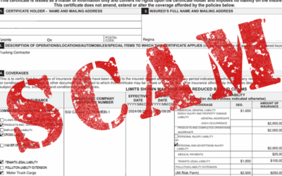 Fraudulent Certificate of Liability Insurance Circulating in Canada